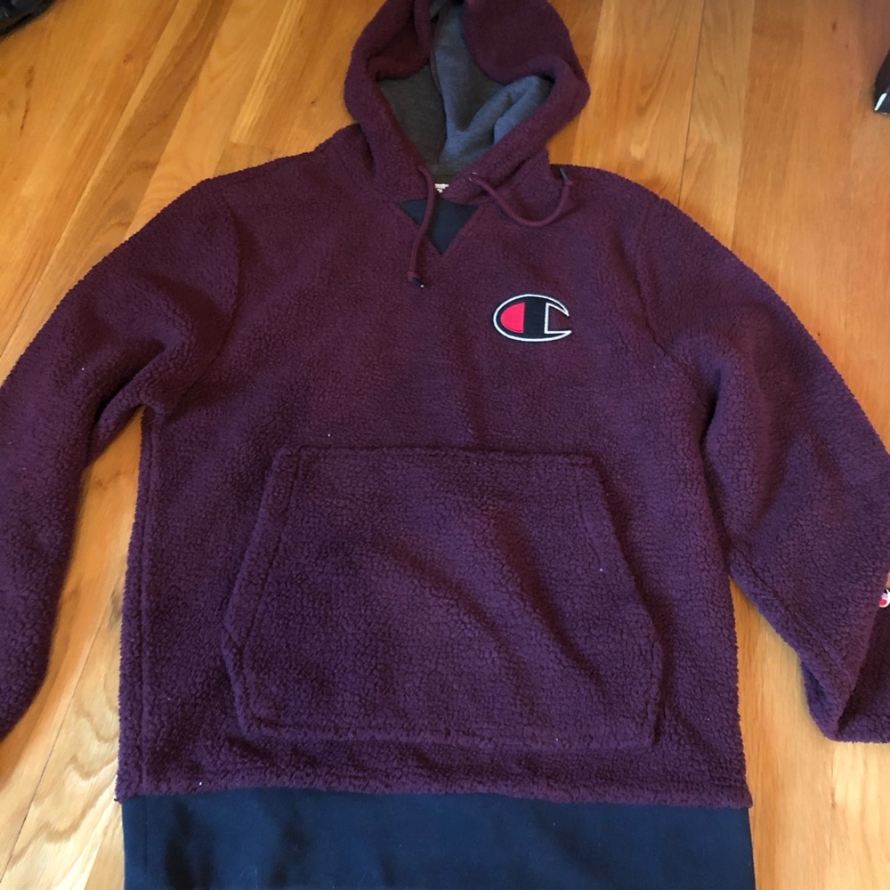 Champion fleece burgundy hoodie Unisex Adult small